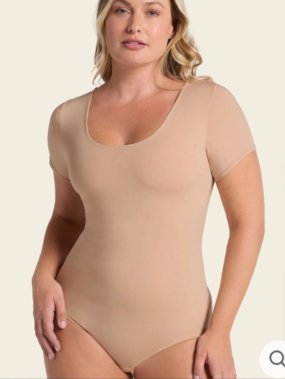 LEONISA Essential BoldlyShort Sleeve Round Neck Shaper Bodysuit NWOT Size Large - Picture 9 of 9
